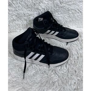 Adidas Hoops Mid 3.0 GW0402 Unisex Kids Black White Basketball Shoes Size 6.5